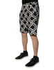 Dolce & Gabbana Black White Linen Bermuda Shorts
