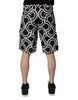 Dolce & Gabbana Black White Linen Bermuda Shorts
