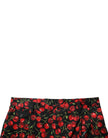 Dolce & Gabbana Black Red Cherry Print Bermuda Cotton Shorts