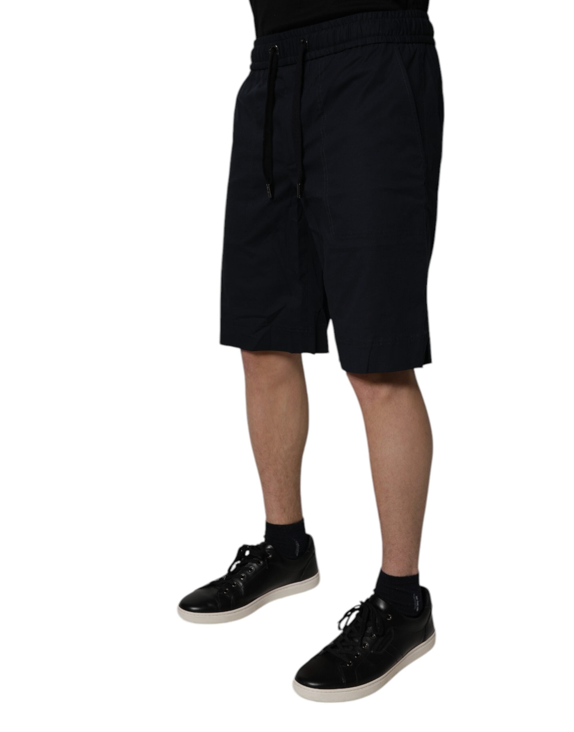 Dolce & Gabbana Black Cotton Sweatshorts Men Bermuda Shorts