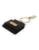 Dolce & Gabbana Black Leather Strap Gold Metal Logo Plaque Airpods Case