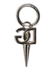 Dolce & Gabbana Silver Brass DG Logo Metal Ring Holder Keychain Keyring