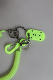 Dolce & Gabbana Green Springy Key Holder DG Logo Men's Keychain Keyring
