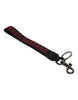 Dolce & Gabbana Black Logo Nylon Silver Brass Men Holder Keychain Keyring