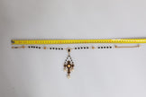 Dolce & Gabbana Gold Brass Black Beaded Chain Rosary Pendant Necklace