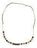 Dolce & Gabbana Black Gold Wooden Beaded Logo Pendant Necklace