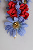 Dolce & Gabbana Gold Tone Brass Floral Crystal Clip On Dangling Earrings