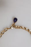 Dolce & Gabbana Gold Brass Floral Crystals Pearl Embellished Necklace