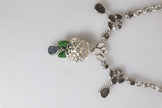 Dolce & Gabbana Silver Tone Brass Clear Crystal Roses Pendants Necklace