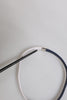 Dolce & Gabbana Blue White Leather Trimmed DG Engraved Silver Tone Clasp Bracelet