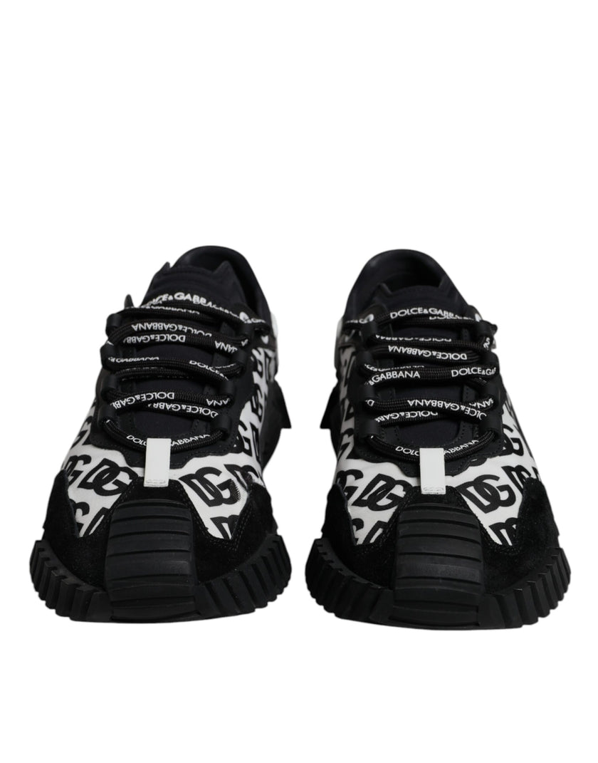 Dolce & Gabbana Black Logo Lace Up Low Top NS1 Sneakers Shoes