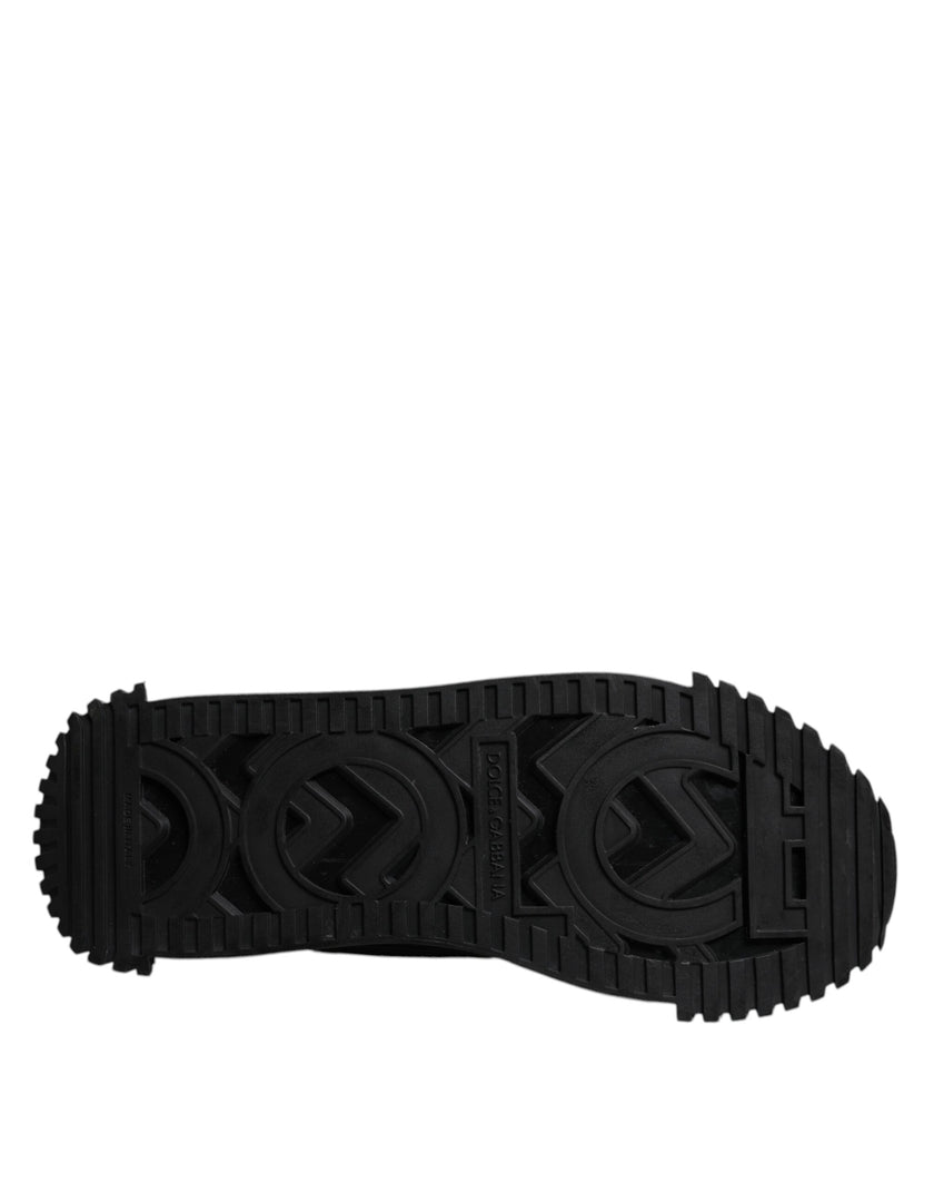 Dolce & Gabbana Black Logo Lace Up Low Top NS1 Sneakers Shoes