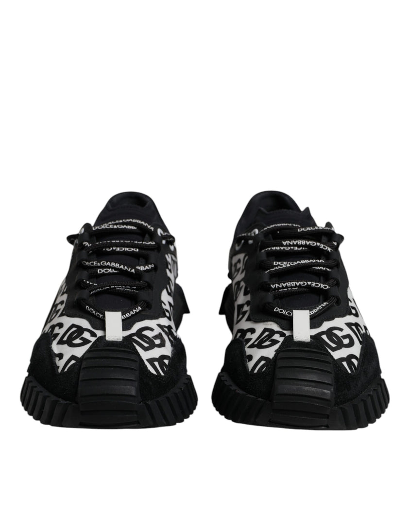 Dolce & Gabbana Black Logo Lace Up Low Top NS1 Sneakers Shoes