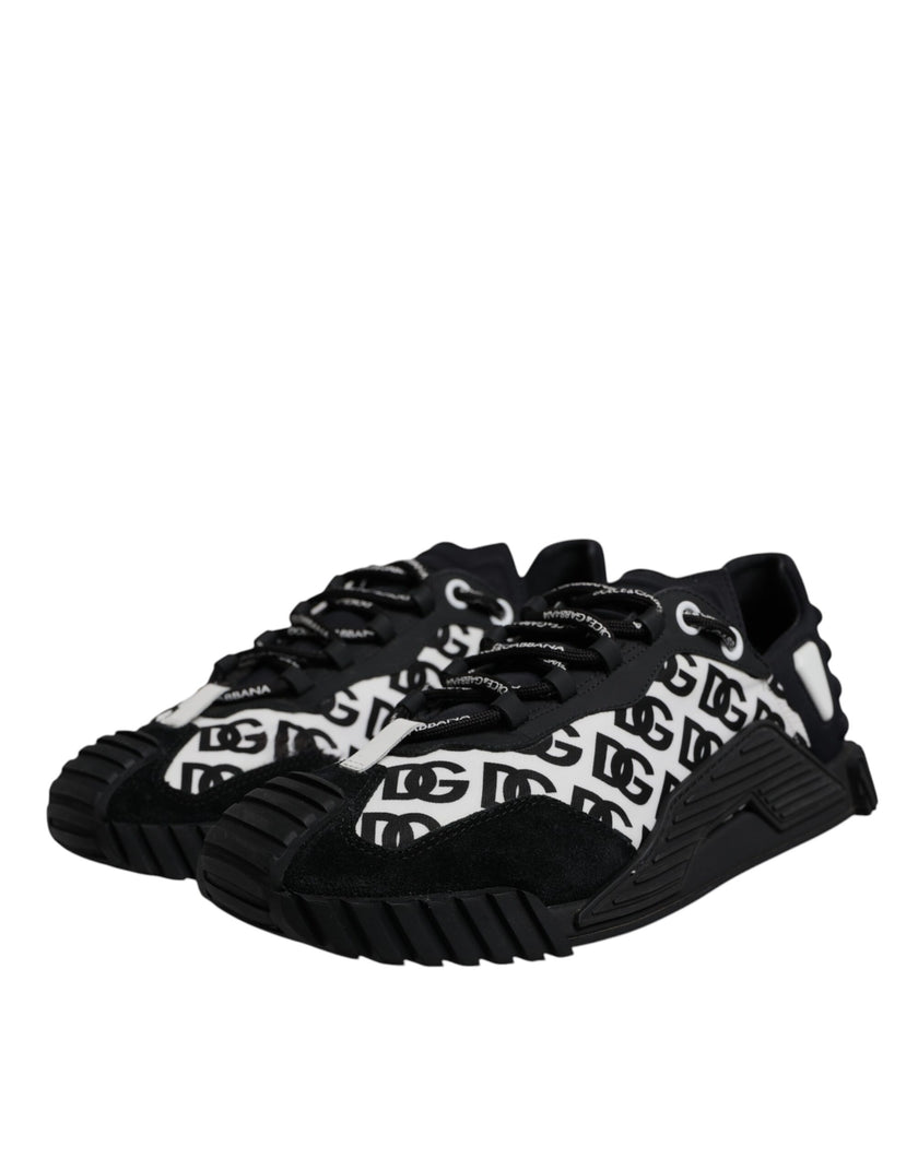 Dolce & Gabbana Black Logo Lace Up Low Top NS1 Sneakers Shoes