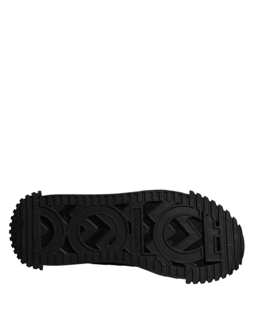 Dolce & Gabbana Black Logo Lace Up Low Top NS1 Sneakers Shoes