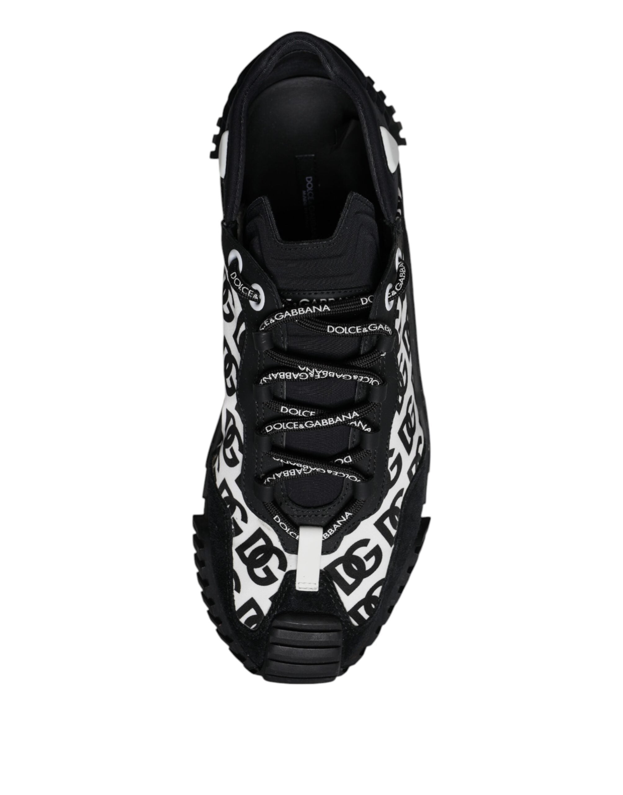 Dolce & Gabbana Black Logo Lace Up Low Top NS1 Sneakers Shoes