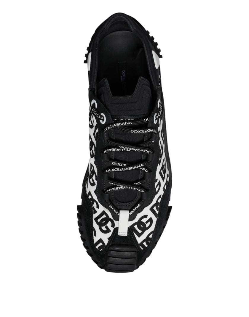 Dolce & Gabbana Black Logo Lace Up Low Top NS1 Sneakers Shoes