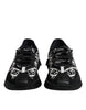 Dolce & Gabbana Black Logo Lace Up Low Top NS1 Sneakers Shoes
