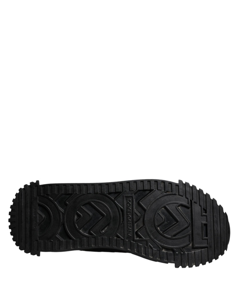 Dolce & Gabbana Black Logo Lace Up Low Top NS1 Sneakers Shoes