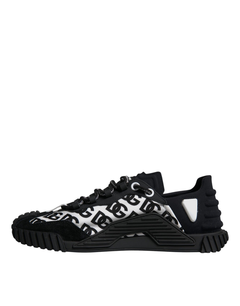 Dolce & Gabbana Black Logo Lace Up Low Top NS1 Sneakers Shoes
