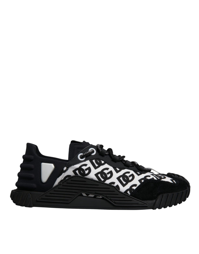 Dolce & Gabbana Black Logo Lace Up Low Top NS1 Sneakers Shoes