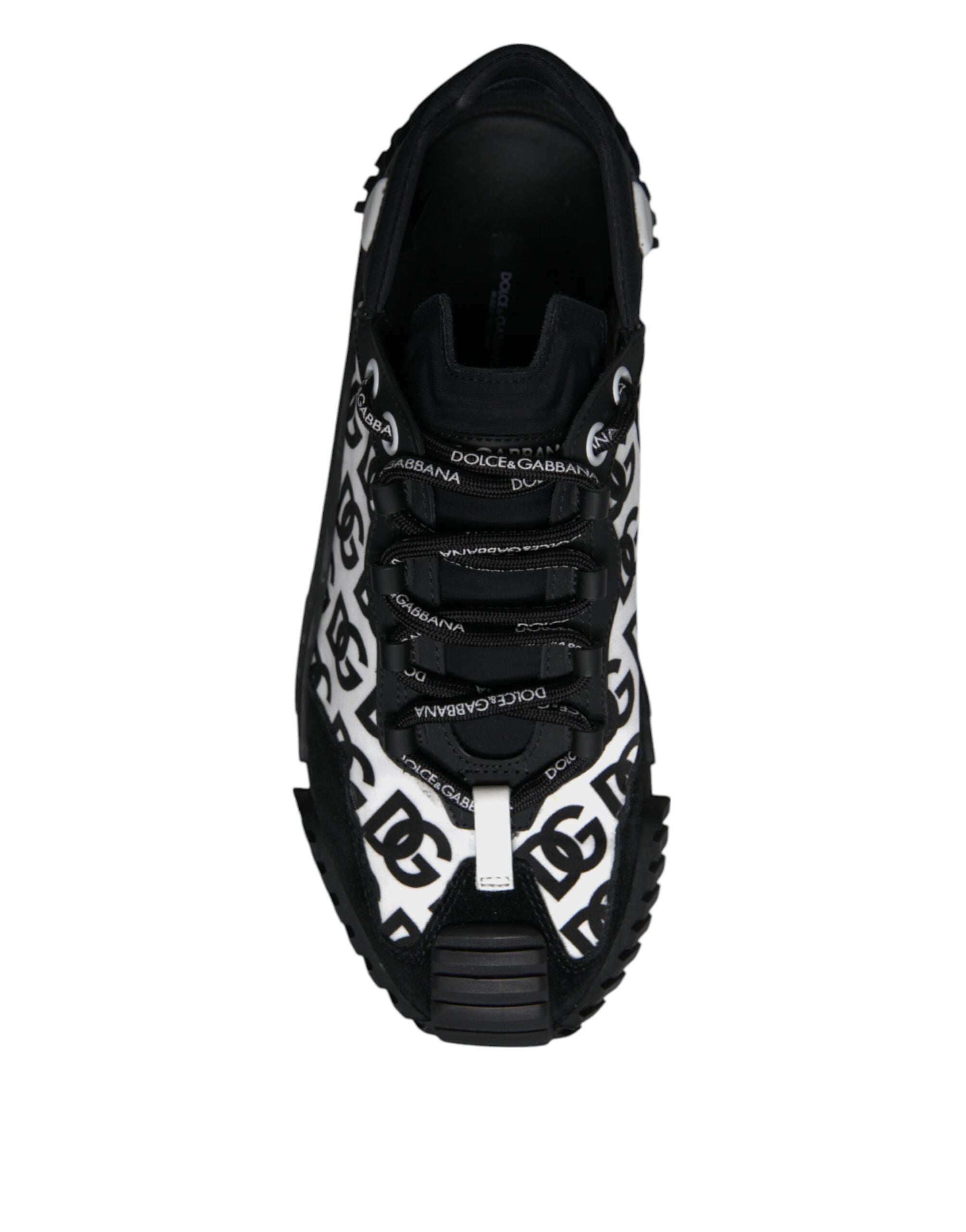 Dolce & Gabbana Black Logo Lace Up Low Top NS1 Sneakers Shoes