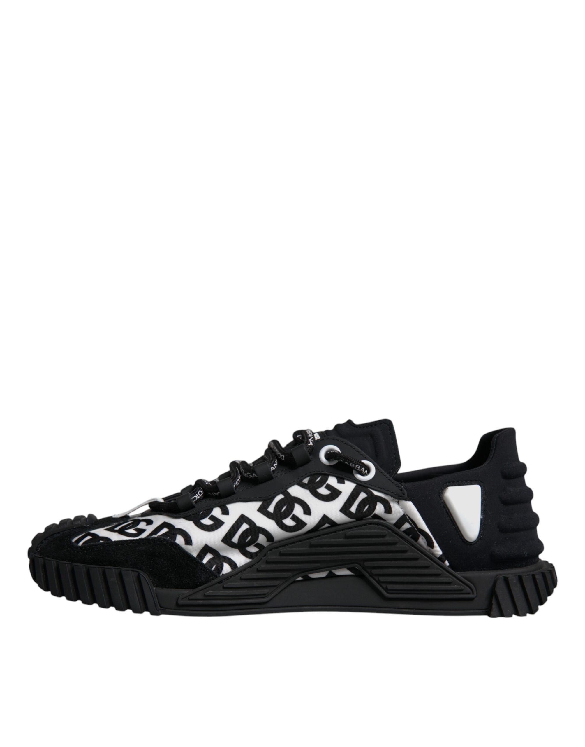 Dolce & Gabbana Black Logo Lace Up Low Top NS1 Sneakers Shoes