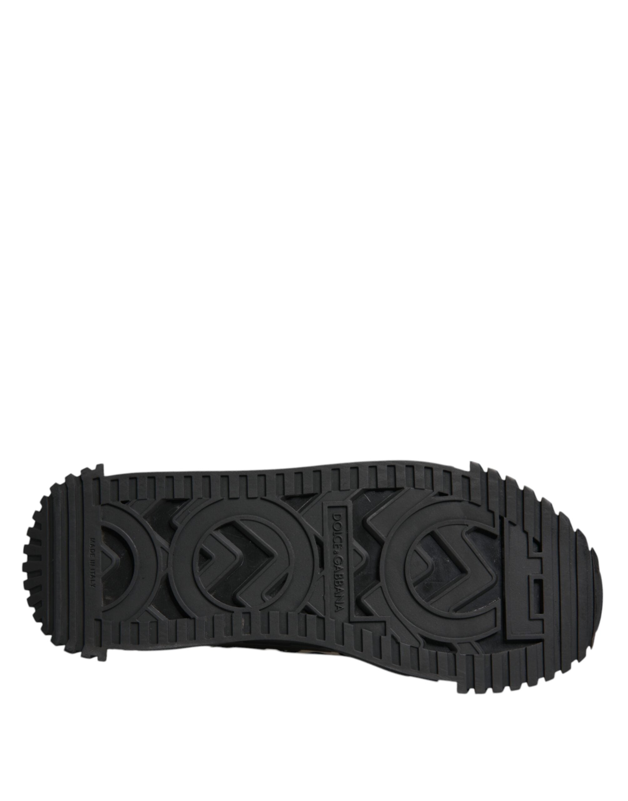 Dolce & Gabbana Black Logo Lace Up Low Top NS1 Sneakers Shoes