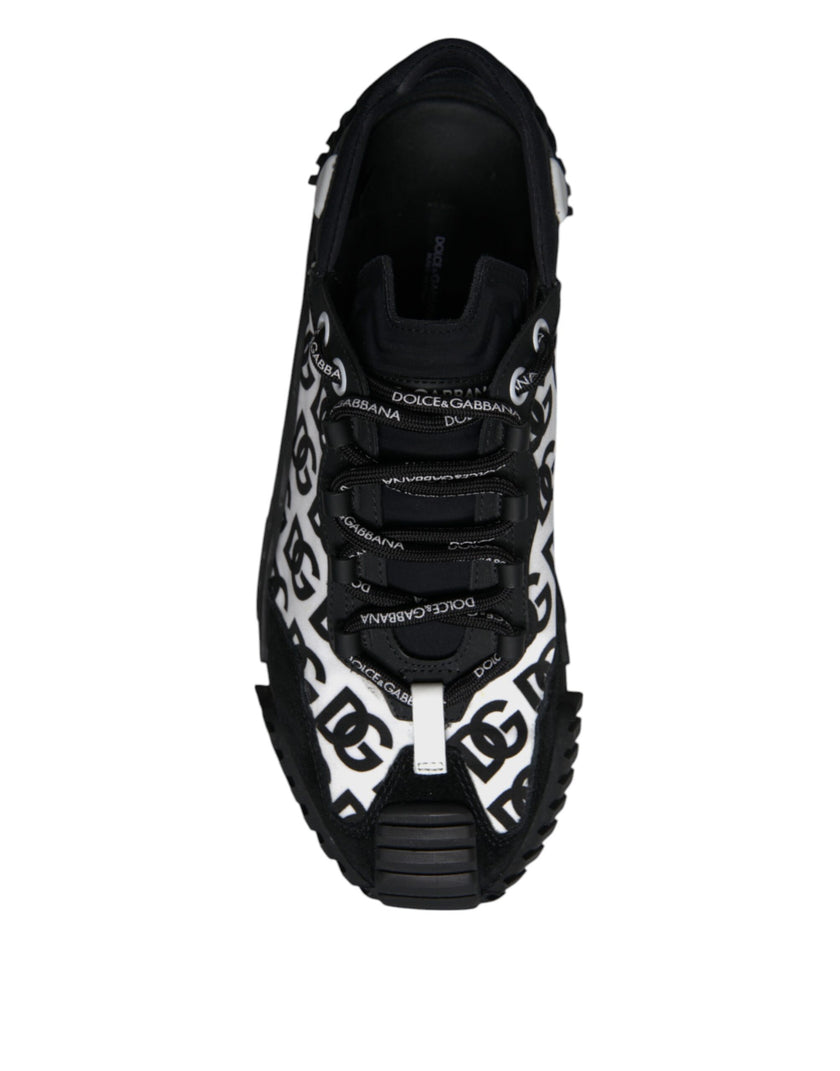 Dolce & Gabbana Black Logo Lace Up Low Top NS1 Sneakers Shoes