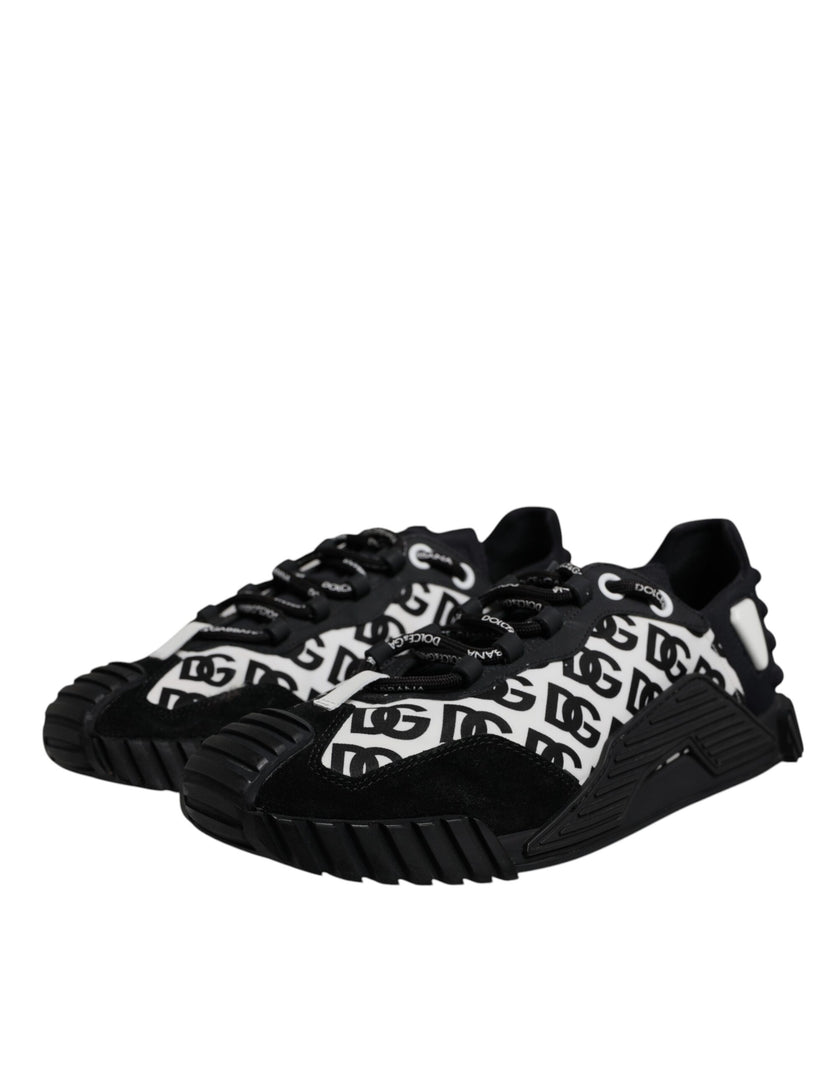 Dolce & Gabbana Black Logo Lace Up Low Top NS1 Sneakers Shoes