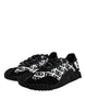 Dolce & Gabbana Black Logo Lace Up Low Top NS1 Sneakers Shoes