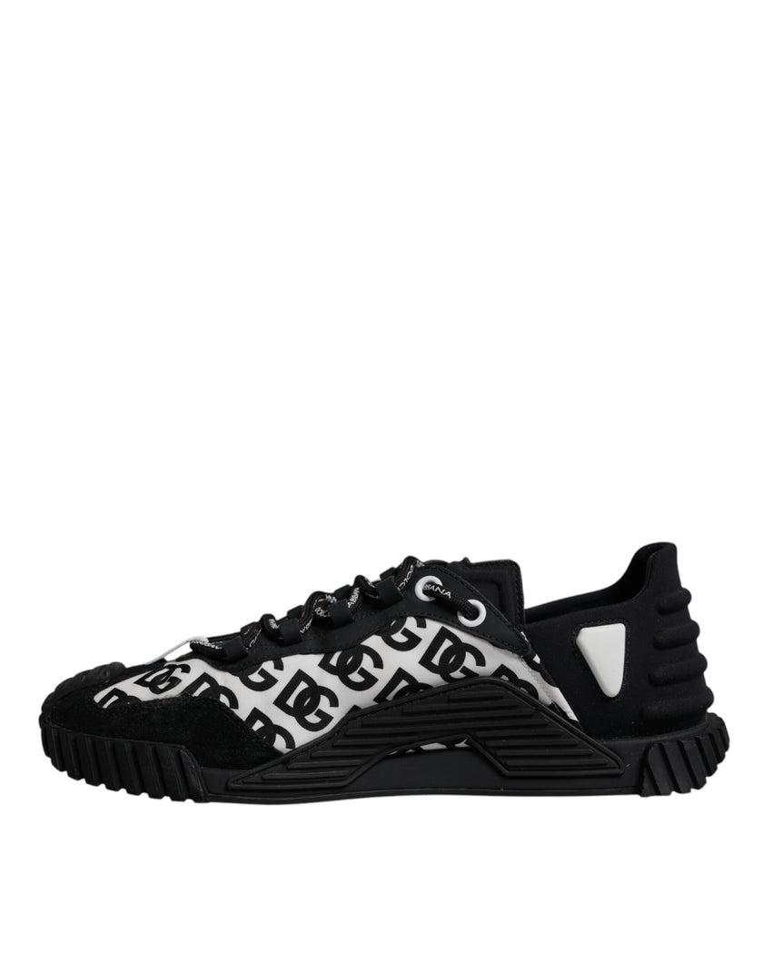 Dolce & Gabbana Black Logo Lace Up Low Top NS1 Sneakers Shoes