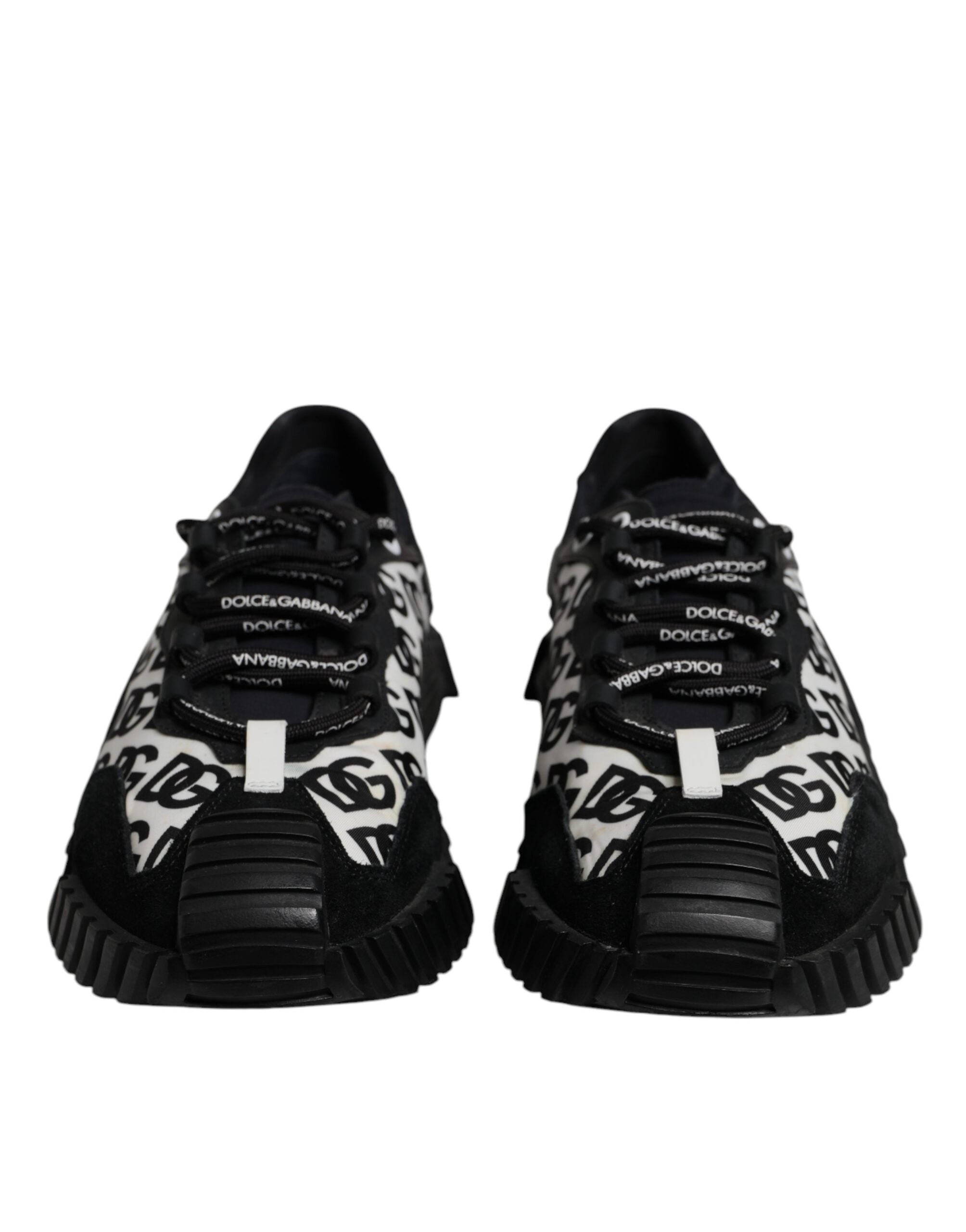 Dolce & Gabbana Black Logo Lace Up Low Top NS1 Sneakers Shoes