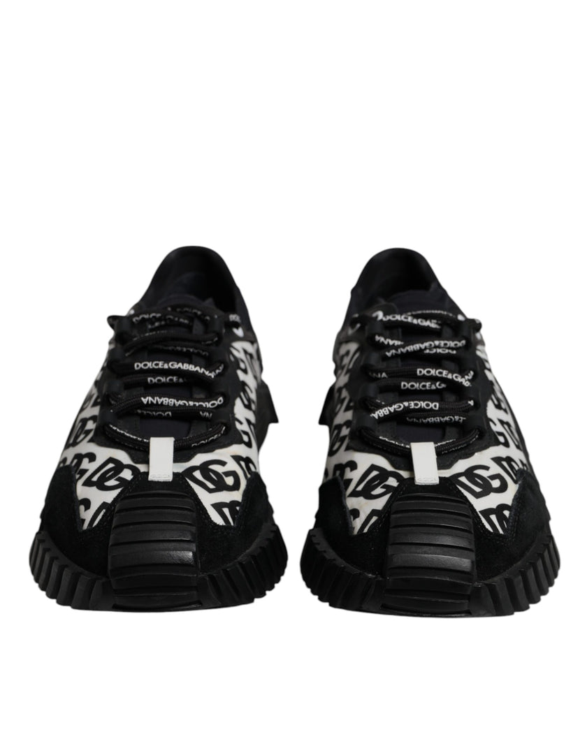 Dolce & Gabbana Black Logo Lace Up Low Top NS1 Sneakers Shoes