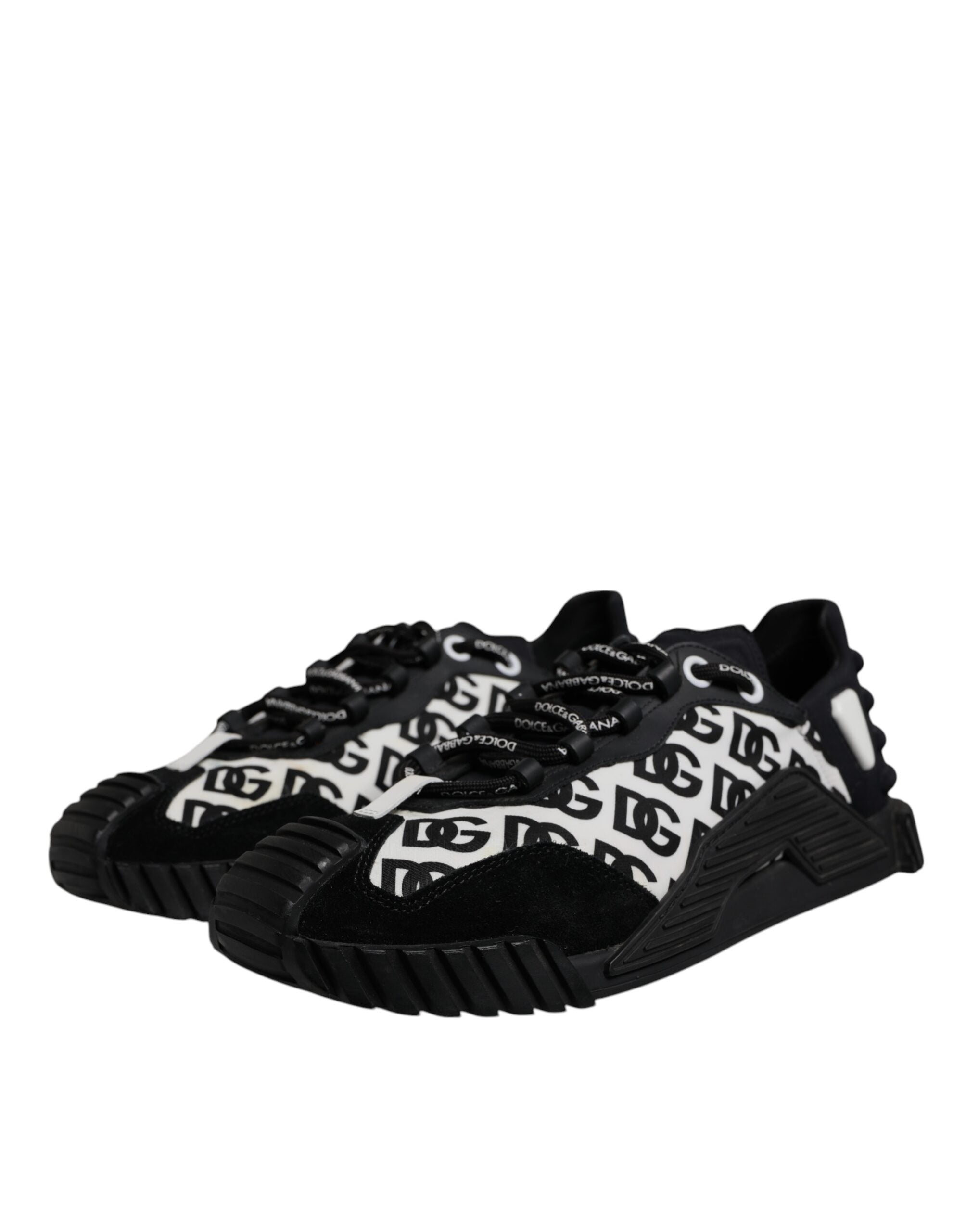 Dolce & Gabbana Black Logo Lace Up Low Top NS1 Sneakers Shoes
