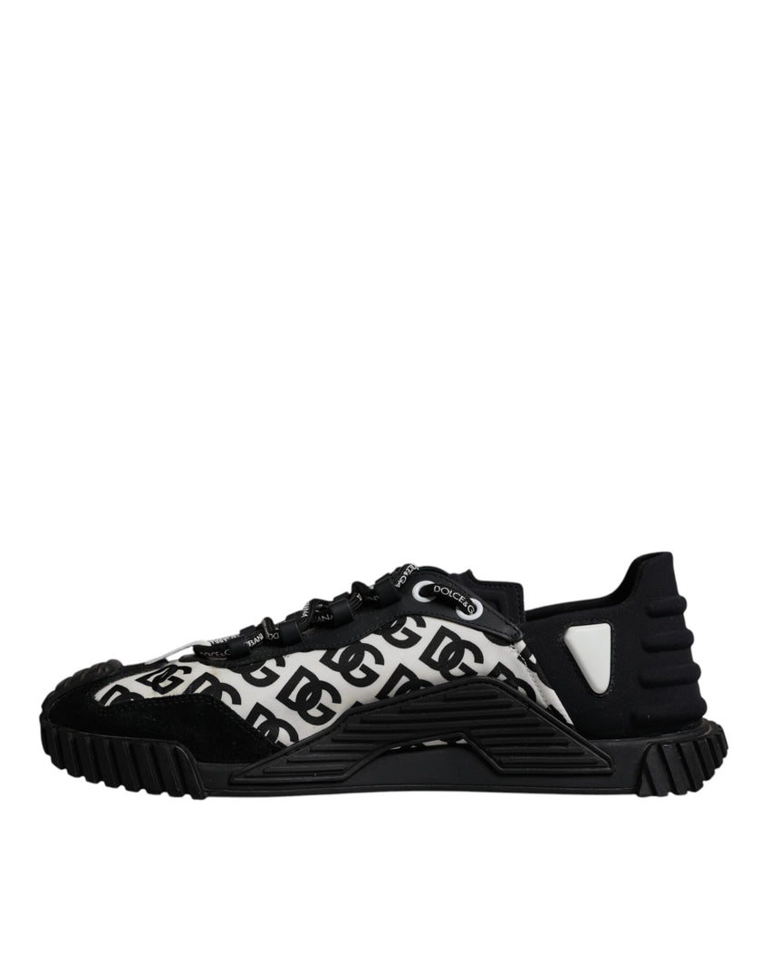 Dolce & Gabbana Black Logo Lace Up Low Top NS1 Sneakers Shoes