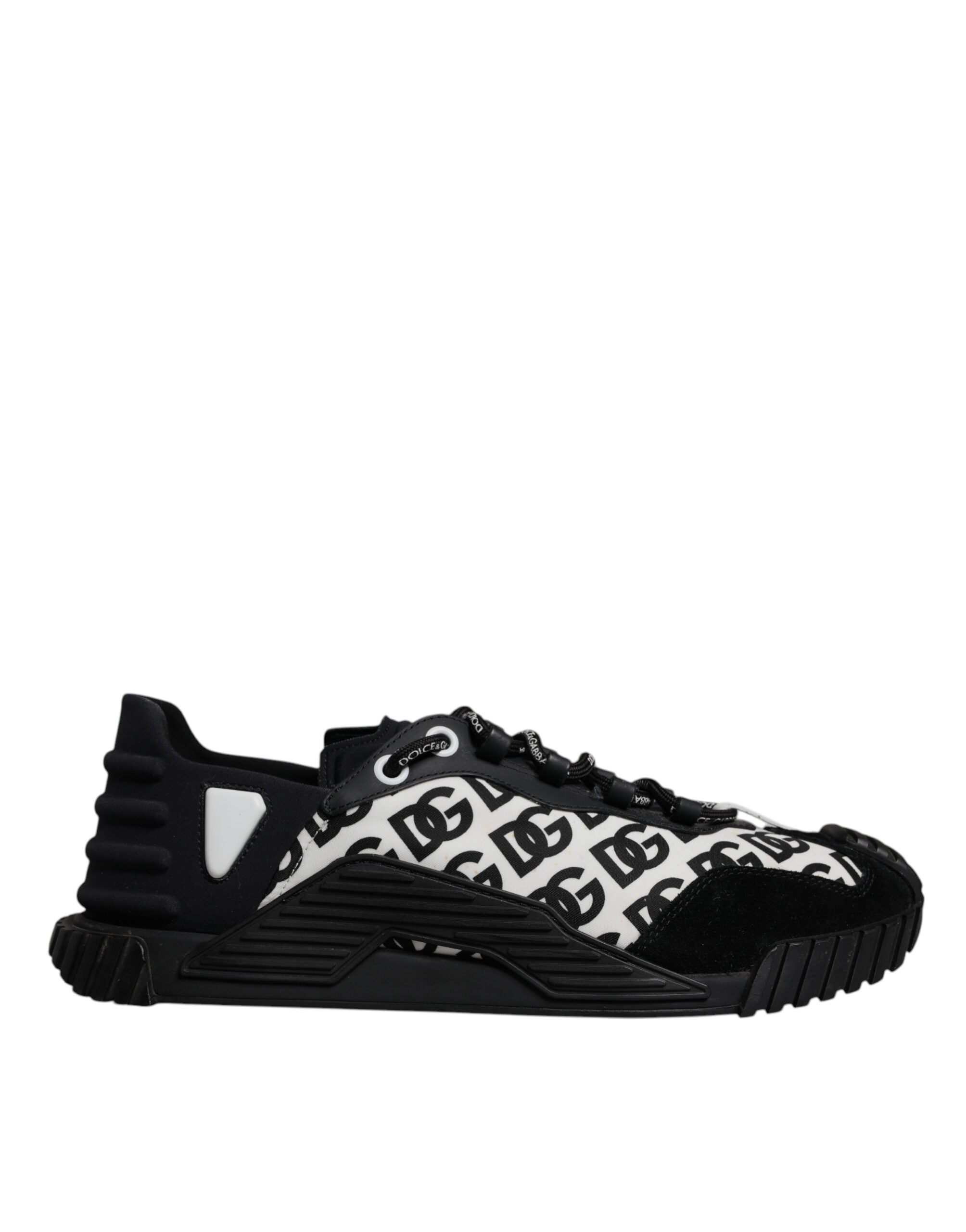Dolce & Gabbana Black Logo Lace Up Low Top NS1 Sneakers Shoes