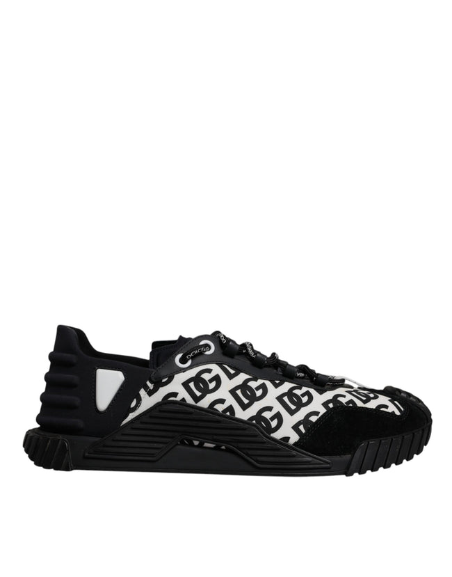 Dolce & Gabbana Black Logo Lace Up Low Top NS1 Sneakers Shoes