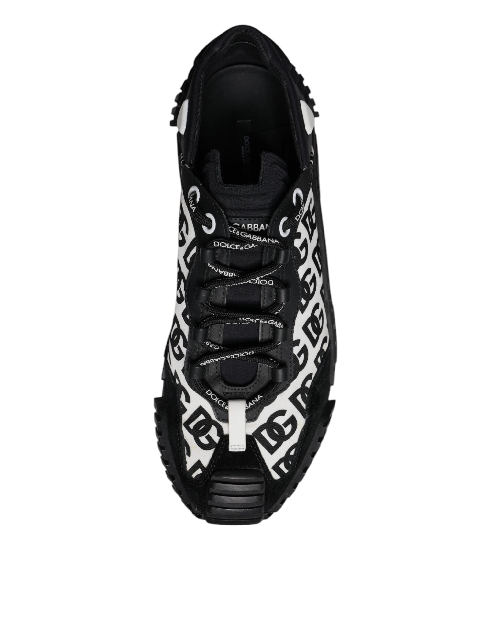 Dolce & Gabbana Black Logo Lace Up Low Top NS1 Sneakers Shoes