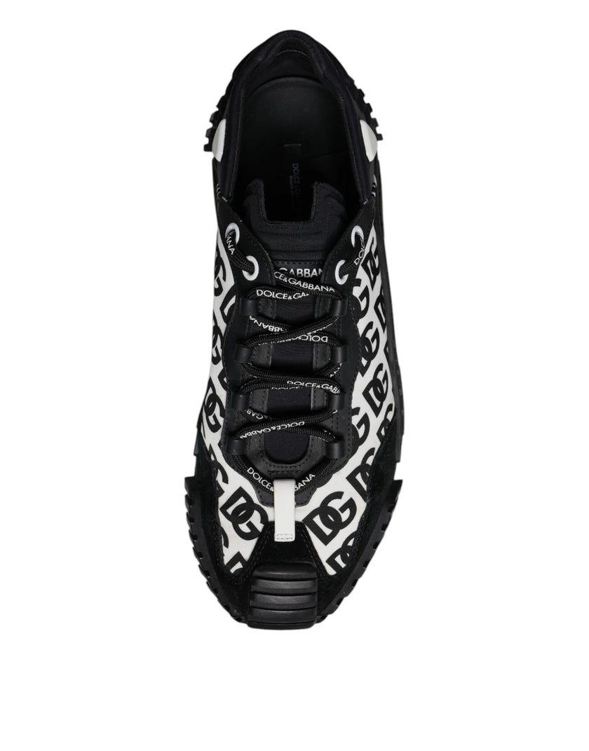 Dolce & Gabbana Black Logo Lace Up Low Top NS1 Sneakers Shoes