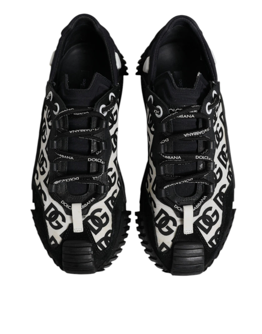 Dolce & Gabbana Black Logo Lace Up Low Top NS1 Sneakers Shoes