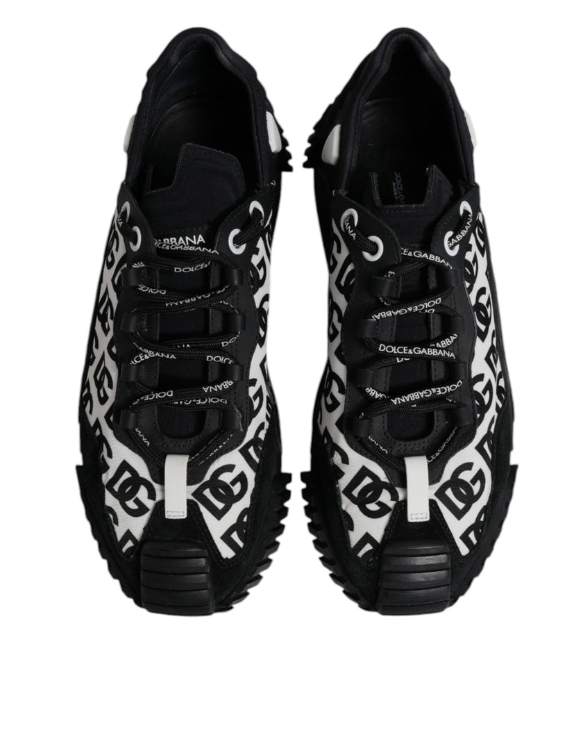Dolce & Gabbana Black Logo Lace Up Low Top NS1 Sneakers Shoes