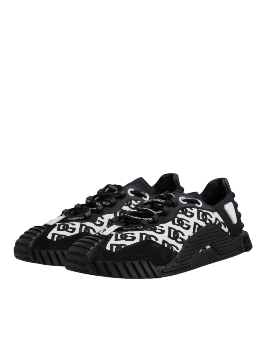 Dolce & Gabbana Black Logo Lace Up Low Top NS1 Sneakers Shoes