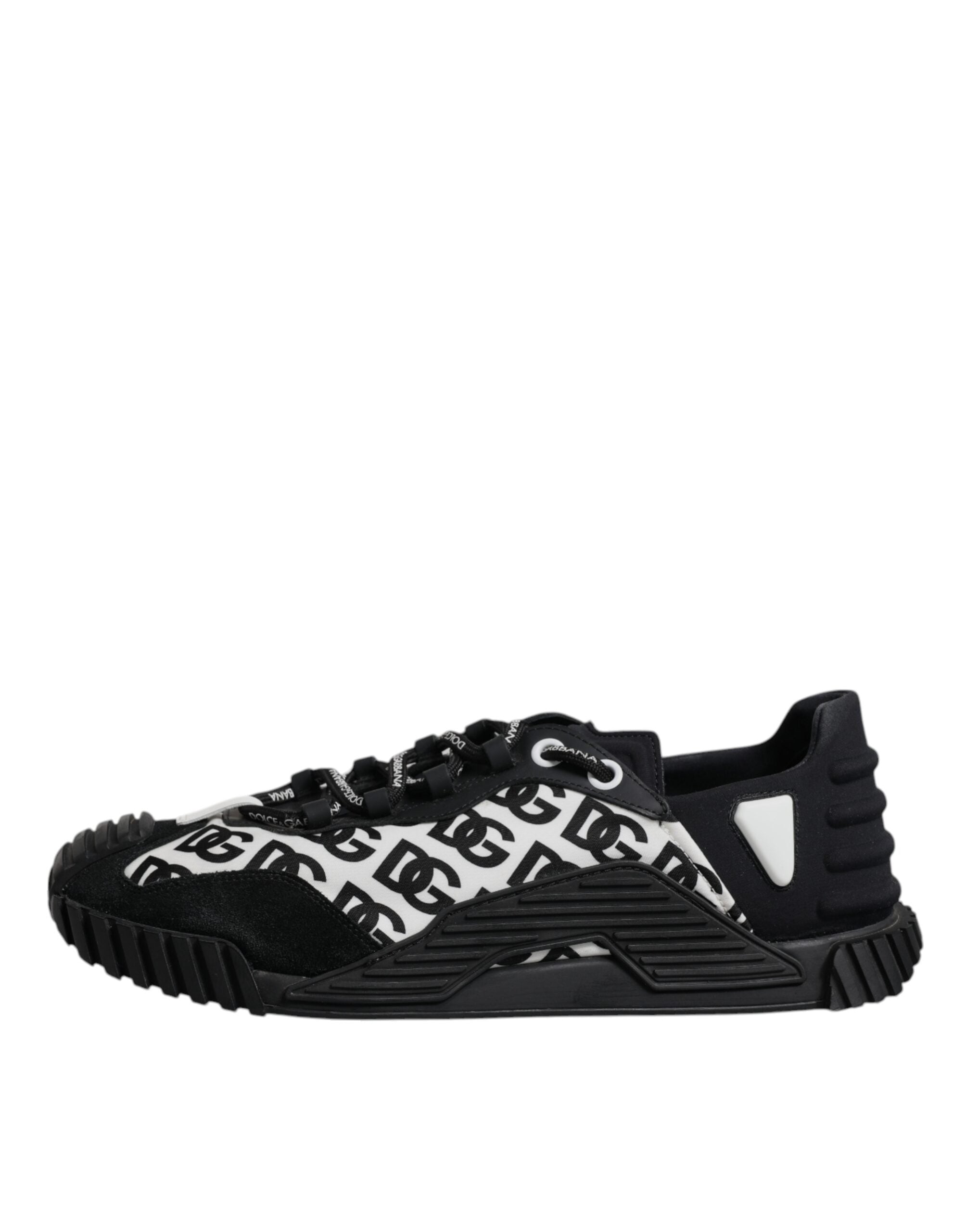 Dolce & Gabbana Black Logo Lace Up Low Top NS1 Sneakers Shoes