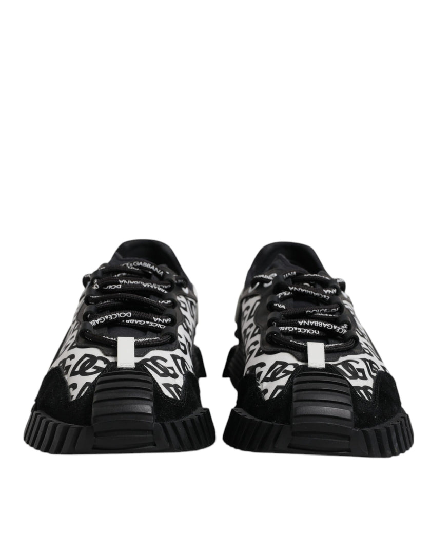 Dolce & Gabbana Black Logo Lace Up Low Top NS1 Sneakers Shoes