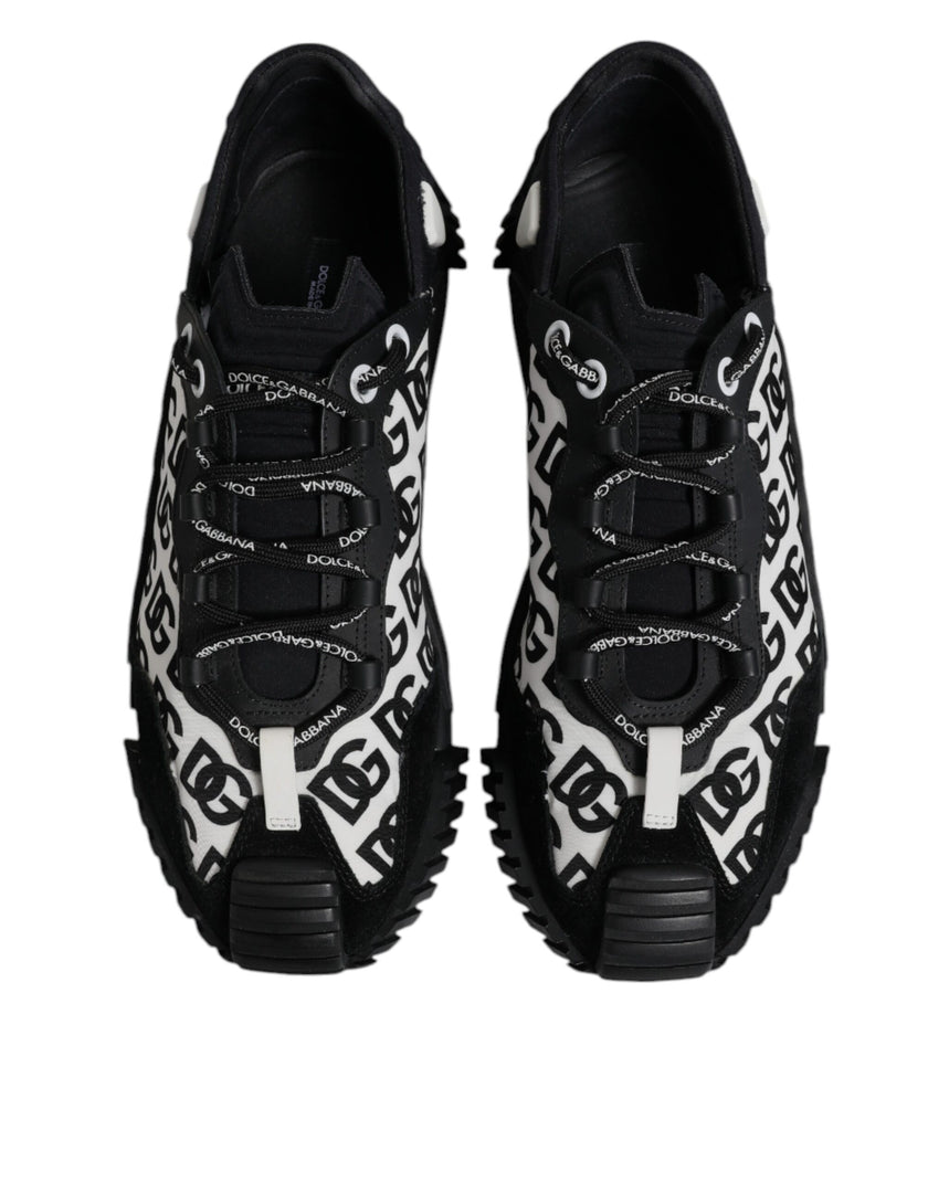 Dolce & Gabbana Black Logo Lace Up Low Top NS1 Sneakers Shoes