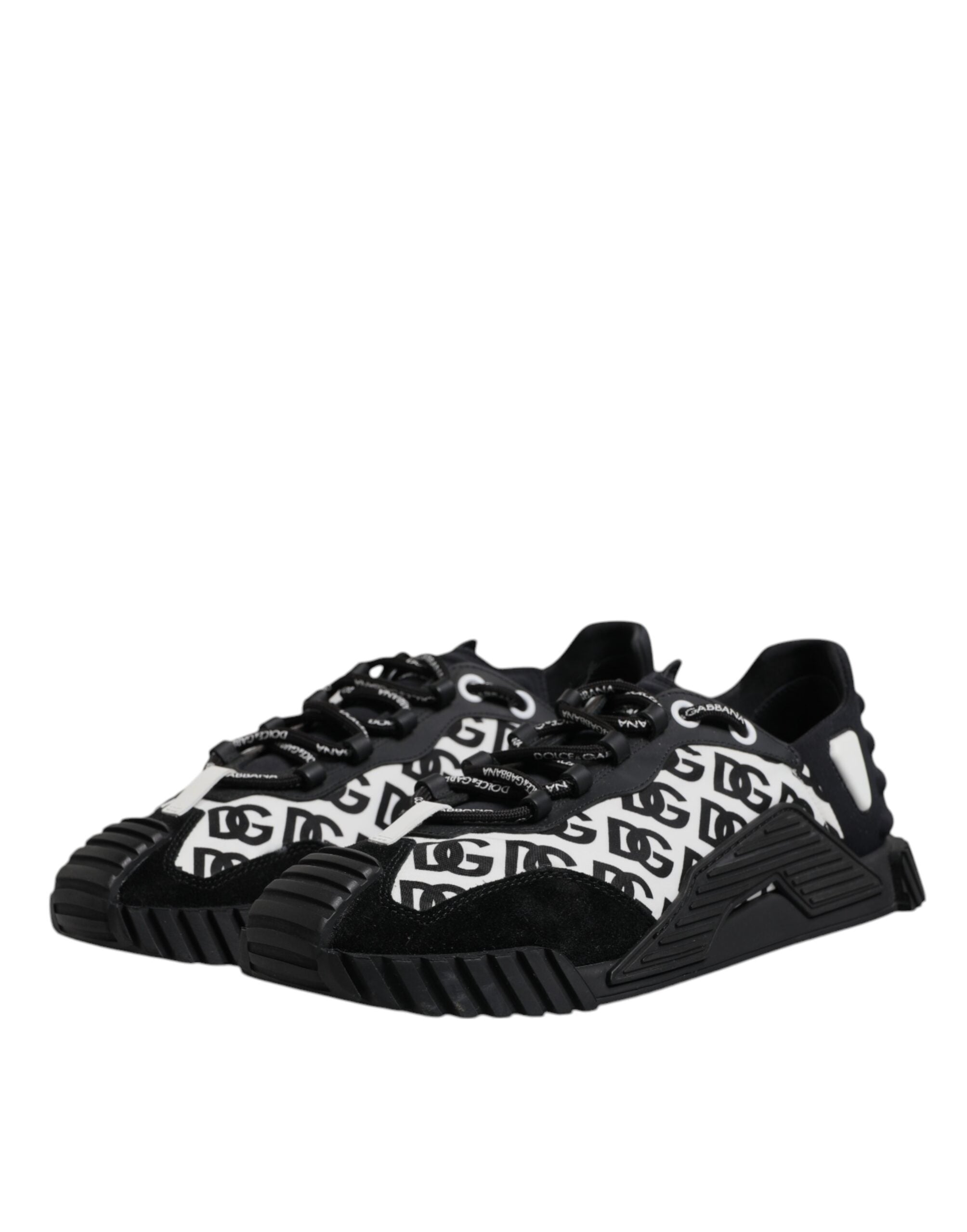 Dolce & Gabbana Black Logo Lace Up Low Top NS1 Sneakers Shoes