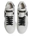 Dolce & Gabbana White Leather DG Logo Low Top Sneakers Shoes