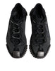 Dolce & Gabbana Black Silver Logo Low Top Men Sneakers Shoes