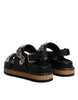 Dolce & Gabbana Black Crystal Embellish Strap Sandals Shoes